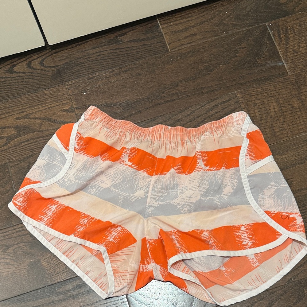 Vibrant Orange and Gray Women's Running Shorts